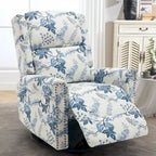 HOMYKA Floral Manual Recliner Swivel Rocking Chair Glider Set of 2