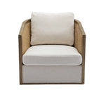 Swivel Barrel Chair, Comfy Round Accent Chair, 360 Degree Swivel Barrel Club Chair, Leisure Arm Chair with Rattan Woven Frame