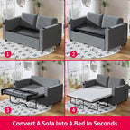 Mixoy Pull Out Sofa Bed,Sleeper Sofa Couch with Memory Foam Mattress,Cup Holder,USB,Pull Out Couch Bed