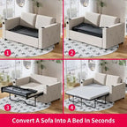 Mixoy Pull Out Sofa Bed,Sleeper Sofa Couch with Memory Foam Mattress,Cup Holder,USB,Pull Out Couch Bed