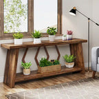 70.86-inch Wood Sofa Console Accent Table for Entryway