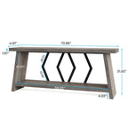 70.86-inch Wood Sofa Console Accent Table for Entryway