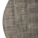 36 Inch Round Coffee Table, Handcrafted Drum Shape, Mango Wood with Olive Gray Finish