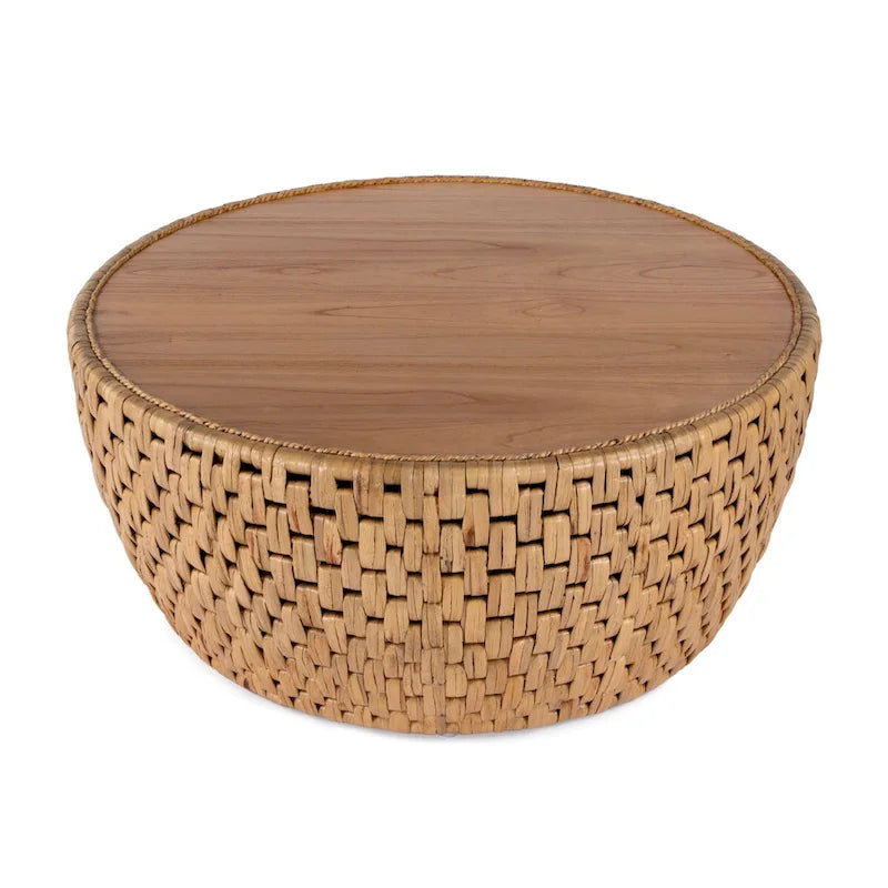 Captiva Round Rattan Drum Coffee Table