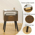 Small Nightstand Wood Bedside Table with Drawer - 11.8D x 15.7W x 23.6H