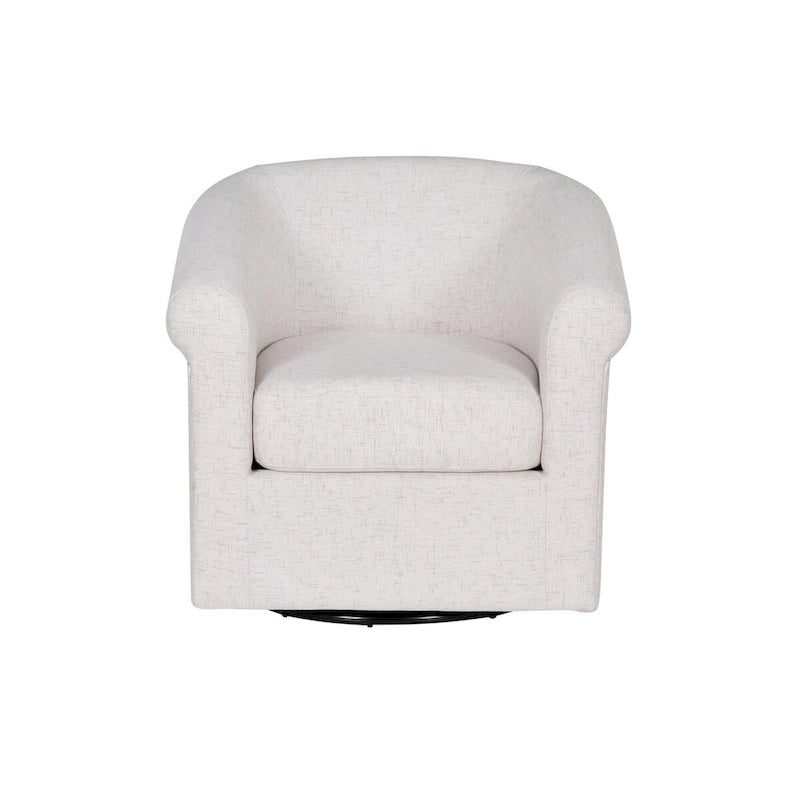 Moriarty Bone Fabric Accent Swivel Chair