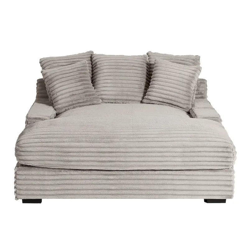 Modern Double Sleeper Sofa BedComfortable Cloud Couch Daybed Soft Fluffy Corduroy Upholstery