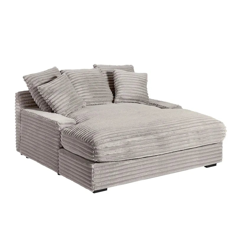 Modern Double Sleeper Sofa BedComfortable Cloud Couch Daybed Soft Fluffy Corduroy Upholstery