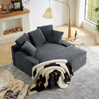Modern Double Sleeper Sofa BedComfortable Cloud Couch Daybed Soft Fluffy Corduroy Upholstery