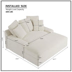 Modern Double Sleeper Sofa BedComfortable Cloud Couch Daybed Soft Fluffy Corduroy Upholstery