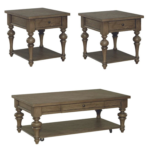 Set tavolino da salotto 3 pezzi Americana Farmhouse Dusty Taupe