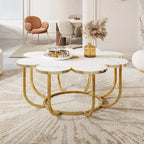 39.37-inch Modern Flower-Shaped Coffee Accent Table for Living Room