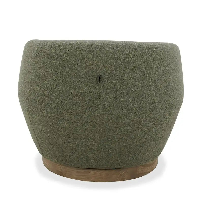 Divani Casa Agatha Modern Hemp Fabric Swivel Accent Chair