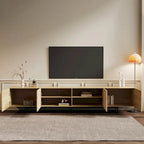 Stylish mid-century modern TV stand for up to 80 TVs. Ample storage for media devices, cable management. easy assembly.