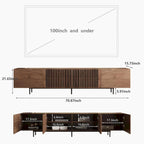 Stylish mid-century modern TV stand for up to 80 TVs. Ample storage for media devices, cable management. easy assembly.