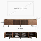 Stylish mid-century modern TV stand for up to 80 TVs. Ample storage for media devices, cable management. easy assembly.