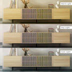 Stylish mid-century modern TV stand for up to 80 TVs. Ample storage for media devices, cable management. easy assembly.