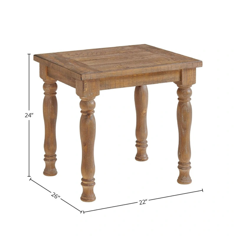 Highland Turned Leg End Table, 22x26