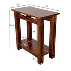 Acacia Wood Architectural Recliner Table with Shelf