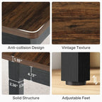 55-Inch Dining Table Set for 4-6, Wood Kitchen Table with 2 Benches