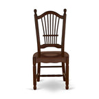 East West Furniture Set da tavolo da pranzo - un tavolo da cucina rettangolare e sedie da pranzo - Mogano (Opzioni pezzi)