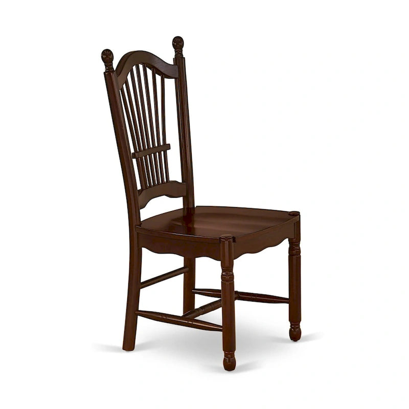 East West Furniture Set da tavolo da pranzo - un tavolo da cucina rettangolare e sedie da pranzo - Mogano (Opzioni pezzi)