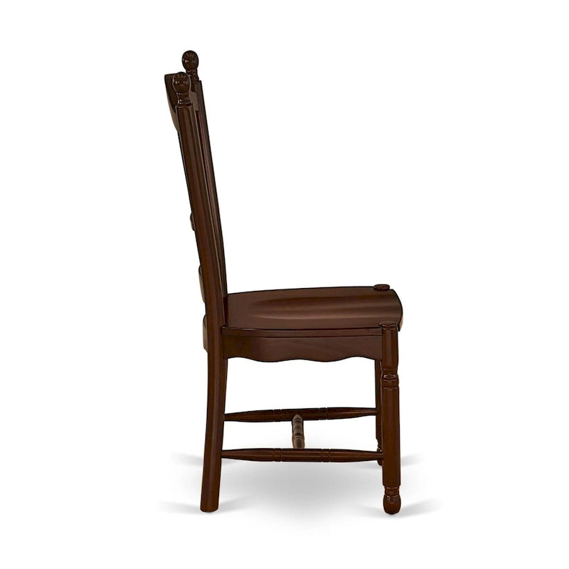 East West Furniture Set da tavolo da pranzo - un tavolo da cucina rettangolare e sedie da pranzo - Mogano (Opzioni pezzi)