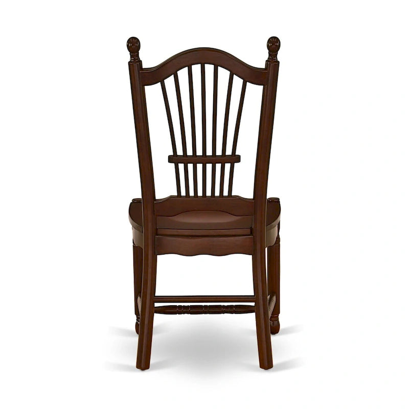 East West Furniture Set da tavolo da pranzo - un tavolo da cucina rettangolare e sedie da pranzo - Mogano (Opzioni pezzi)