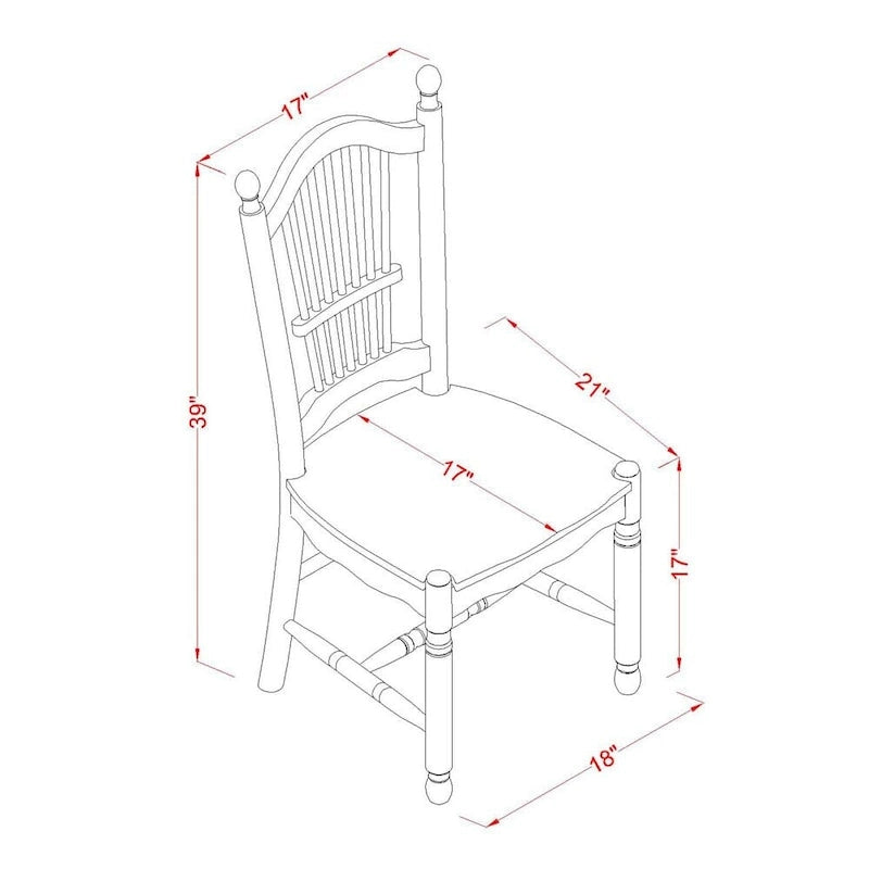 East West Furniture Set da tavolo da pranzo - un tavolo da cucina rettangolare e sedie da pranzo - Mogano (Opzioni pezzi)