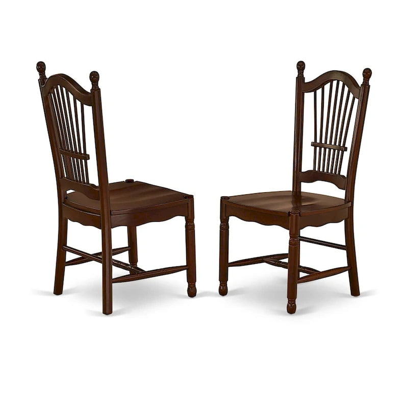 East West Furniture Set da tavolo da pranzo - un tavolo da cucina rettangolare e sedie da pranzo - Mogano (Opzioni pezzi)