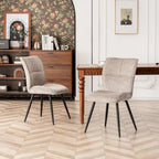 Fabric Upholstered High Back Dining Chairs Set of 2