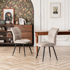 Fabric Upholstered High Back Dining Chairs Set of 2