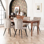 Fabric Upholstered High Back Dining Chairs Set of 2