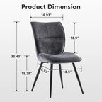 Fabric Upholstered High Back Dining Chairs Set of 2