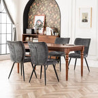 Fabric Upholstered High Back Dining Chairs Set of 2