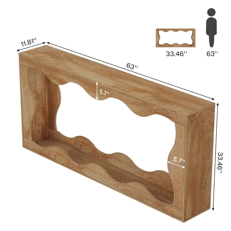 2-tier Wood Console Sofa Table for Entryway Living Room