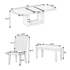 Set da pranzo contemporaneo da 6 pezzi con tavolo allungabile a piedistallo da 78 pollici