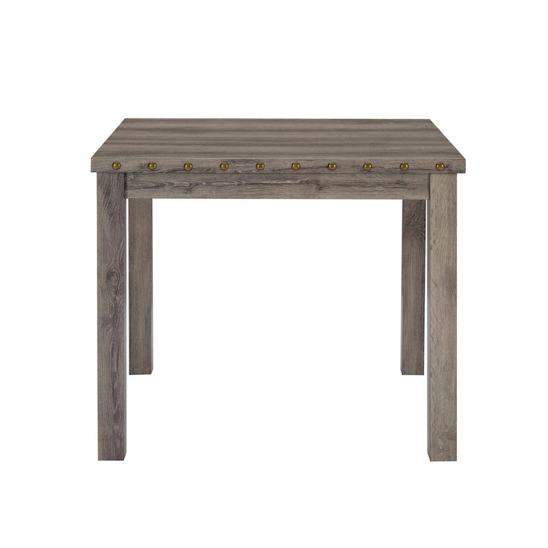 Morden Fort Farmhouse Style 5-piece Square Bar Table Set, 4 Upholstered Counter Stools with Bar Table Dining Set