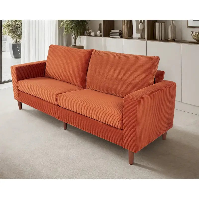 82 Inch Sofa, Comfy Sofa Couch Extra Deep Seats, Corduroy Couch for Living Room Loveseat Removable Sofa Cover Cushions