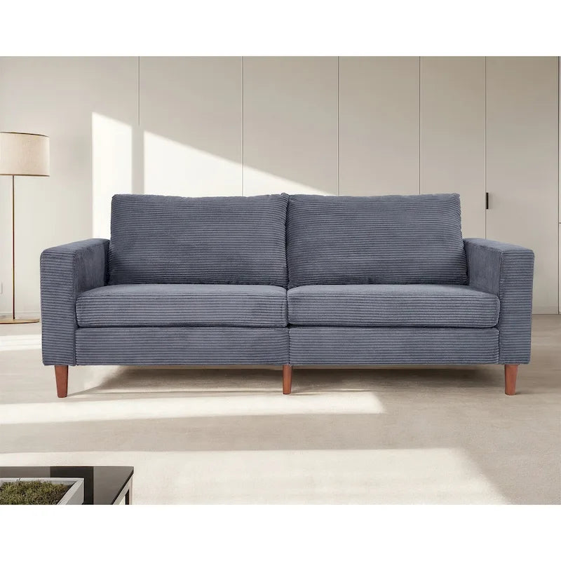 82 Inch Sofa, Comfy Sofa Couch Extra Deep Seats, Corduroy Couch for Living Room Loveseat Removable Sofa Cover Cushions