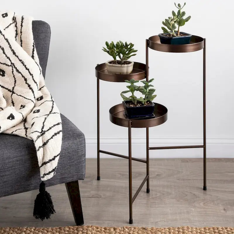 Kate and Laurel Finn Metal 3-tier Modern Plant Stand - 16x21x30