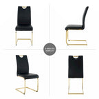 Dining Living Room Chairs Upholstered Chair with gold Metal Legs Design Set of 2