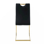 Dining Living Room Chairs Upholstered Chair with gold Metal Legs Design Set of 2