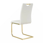 Dining Living Room Chairs Upholstered Chair with gold Metal Legs Design Set of 2