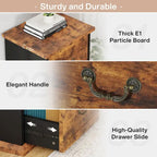 51-Inch Tall 4-Drawer File Cabinet, Wood Vertical Filing Cabinet for A4 /Letter Size