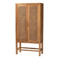 Mobile alto Sibu in rattan naturale e legno di teak in stile bohémien