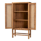 Mobile alto Sibu in rattan naturale e legno di teak in stile bohémien