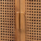 Mobile alto Sibu in rattan naturale e legno di teak in stile bohémien
