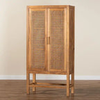 Mobile alto Sibu in rattan naturale e legno di teak in stile bohémien