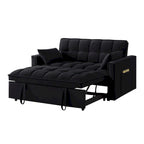 4-in-1 Pull-Out Sleeper Sofa Bed - Loveseat in Velvet -Convertible Couch Bed with Reclining Backrest,2 Side Pockets